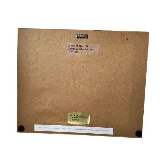 Vintage Signed Chadwick B.Chrysler Ink Drawing of Anderson College 3 Original Bu - Picture 6 of 7